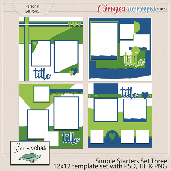 GingerScraps Templates Simple Starters Template Set Three By Gingerscraps templates simple starters template set three by